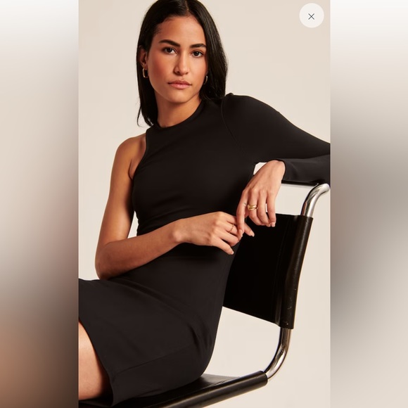 ABERCROMBIE Asymmetrical One-Shoulder Ponte Mini Dress NWT - Picture 7 of 9